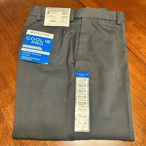 Haggar Cool 18 Pro Pants Mens 36x29 Charcoal Classic Fit Stretch Dress - NEW